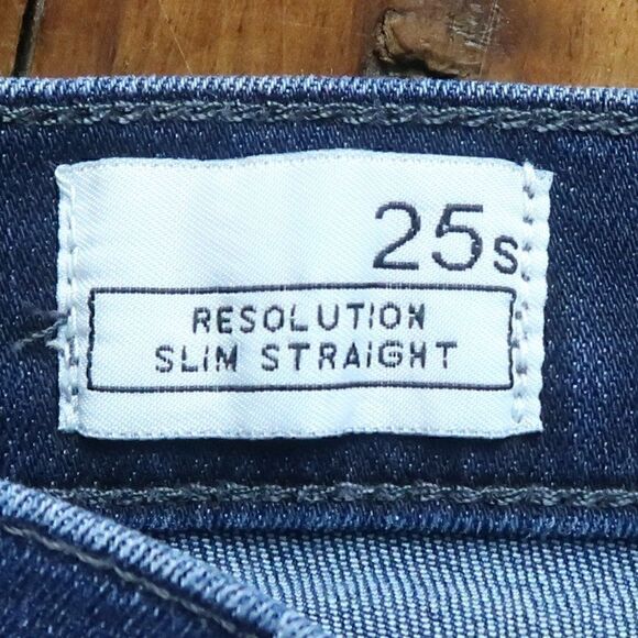 GAP 1969 RESOLUTION SLIM STRAIGHT DARK BLUE DENIM JEANS SIZE 25S - Picture 3 of 9